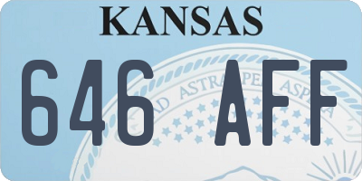KS license plate 646AFF