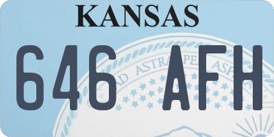 KS license plate 646AFH