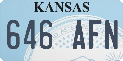 KS license plate 646AFN