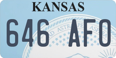 KS license plate 646AFO