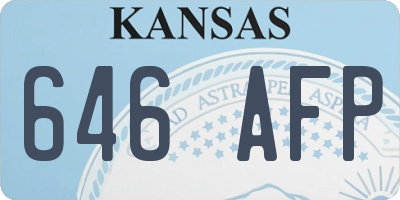 KS license plate 646AFP