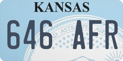 KS license plate 646AFR