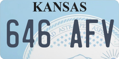 KS license plate 646AFV