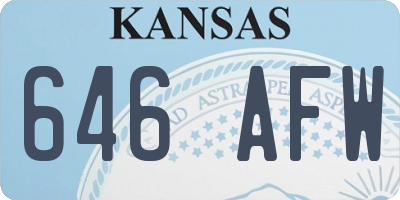 KS license plate 646AFW
