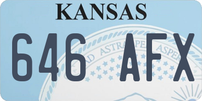 KS license plate 646AFX