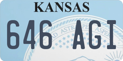 KS license plate 646AGI