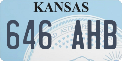 KS license plate 646AHB