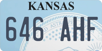 KS license plate 646AHF