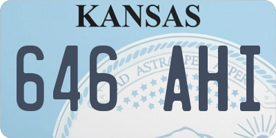 KS license plate 646AHI