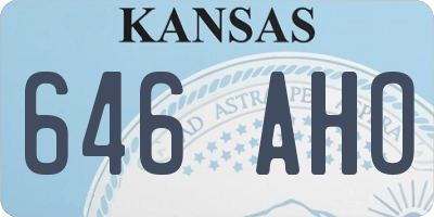 KS license plate 646AHO