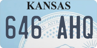 KS license plate 646AHQ