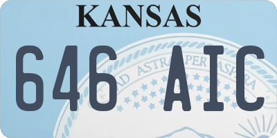 KS license plate 646AIC
