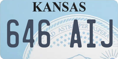 KS license plate 646AIJ
