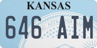 KS license plate 646AIM