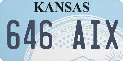 KS license plate 646AIX
