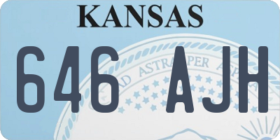 KS license plate 646AJH