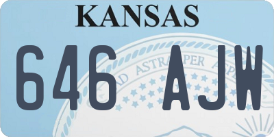 KS license plate 646AJW