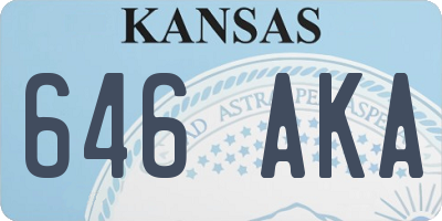 KS license plate 646AKA