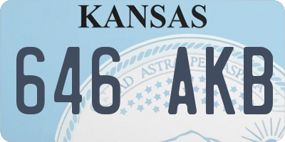 KS license plate 646AKB