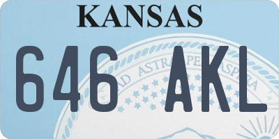 KS license plate 646AKL