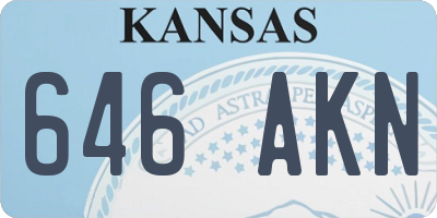 KS license plate 646AKN