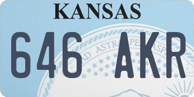 KS license plate 646AKR
