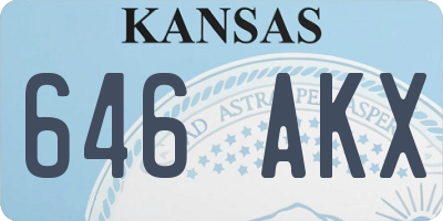 KS license plate 646AKX