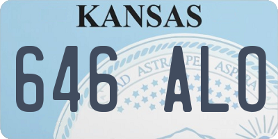 KS license plate 646ALO