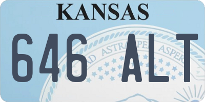 KS license plate 646ALT