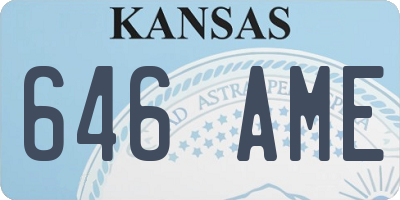 KS license plate 646AME