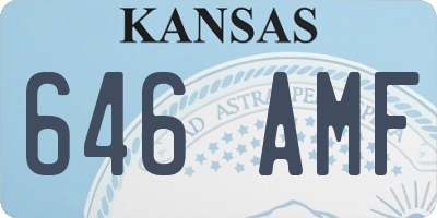 KS license plate 646AMF