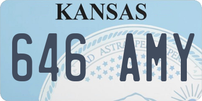 KS license plate 646AMY