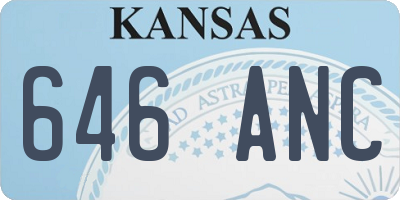 KS license plate 646ANC