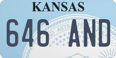 KS license plate 646AND