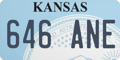 KS license plate 646ANE