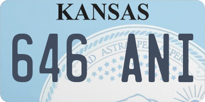 KS license plate 646ANI