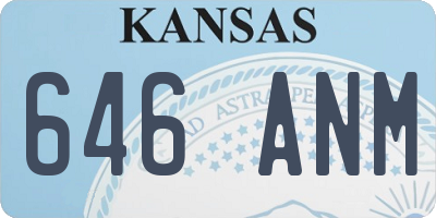 KS license plate 646ANM