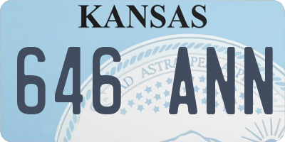 KS license plate 646ANN