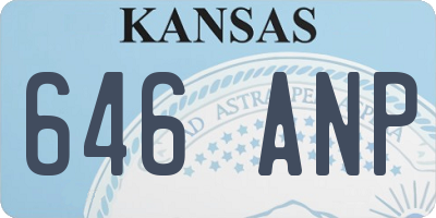 KS license plate 646ANP
