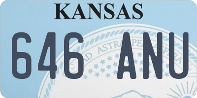 KS license plate 646ANU