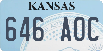 KS license plate 646AOC