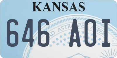 KS license plate 646AOI