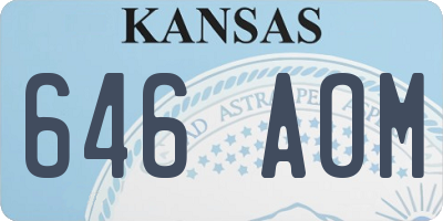 KS license plate 646AOM