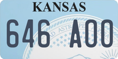 KS license plate 646AOO