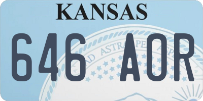 KS license plate 646AOR