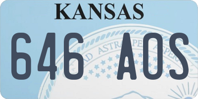 KS license plate 646AOS