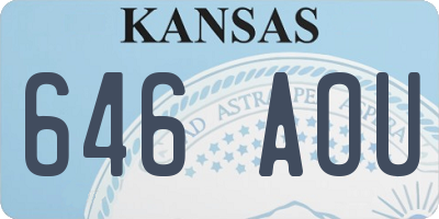 KS license plate 646AOU