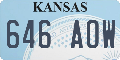 KS license plate 646AOW