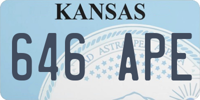KS license plate 646APE