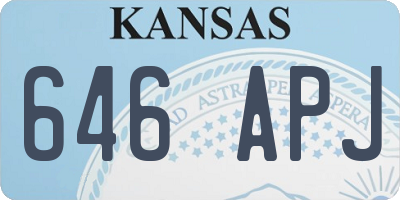 KS license plate 646APJ